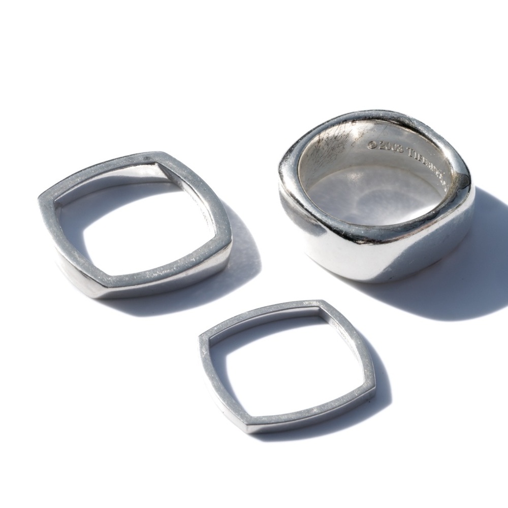 Elsa Peretti for Tiffany & Co. Silver Square Rings
